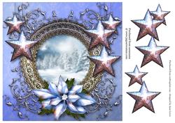 Ice Blue Poinsettias & Stars