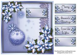Ice Blue Poinsettia Christmas