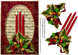 Red Christmas Candles & Sheet Music