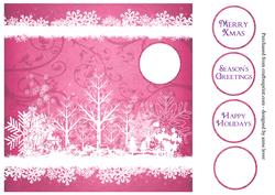 Winter Trees White Silhouette - Pink (blue, Teal, Purple)