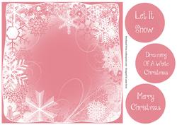Snowflake Silhouette Quick Topper - Pink