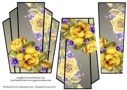 Art Deco Stacker Topper - Yellow Roses