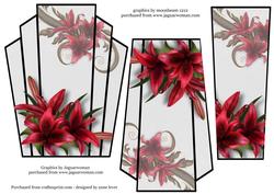 Art Deco Stacker Topper - Red Lilies