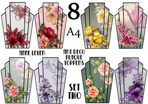 8 A4 Art Deco Floral Plaque Bumper Kit - Set 2