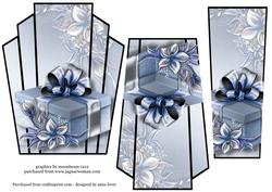 Art Deco Christmas Stacker Topper - Blue Gift Box