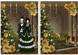 2 Golden Christmas Toppers
