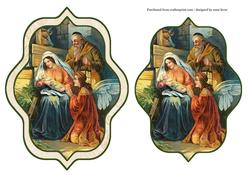 Shaped Christmas Topper - Nativity Scene