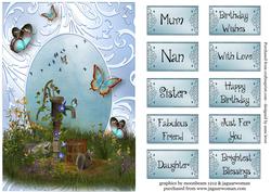 Vintage Water Pump, Butterflies & Squirrel