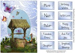 Wishing Well, Butterflies & Shimmering Frame