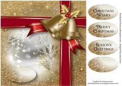 Golden Christmas Scenic Bells