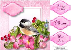 Beautiful Bird & Berries - Quick Topper