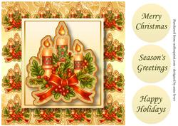 Vintage Christmas Candles & Holly