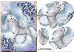 The Snow Unicorn & Winter Flowers Pyramid Topper