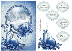 Blue & White Snowy Christmas