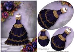 Rich Purple & Gold Princess Dress & Roses Pyramid