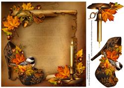 Autumn Candle, Scroll & Shoe + Decoupage