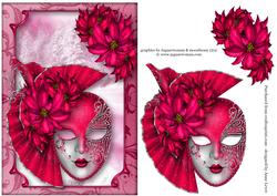 Pink Poinsettia Christmas Masque