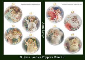8 Glass Bauble Toppers Christmas Mini Kit