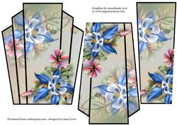 Art Deco Stacker Topper - Fleurs De La Foret Blue