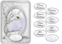 Christmas Robin with Silver Frame