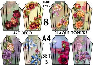 8 A4 Art Deco Floral Plaques Bumper Kit Set 3