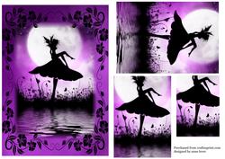 Fairy Silhouette Pyramid Topper in Purple