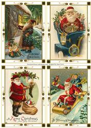 Vintage Father Christmas Toppers - Sheet 2