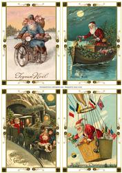 Vintage Father Christmas Transport Toppers