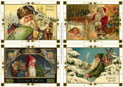 Landscape Vintage Santa Toppers Set 3