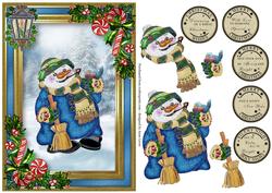 Snowman, Holly & Lantern