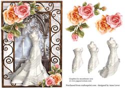 Gorgeous Wedding Dress with Glowing Roses
