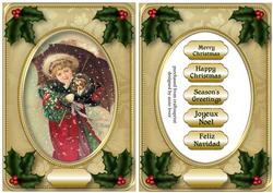 Vintage Christmas - Girl with Puppy