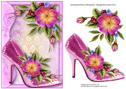 Fabulous Pink Sequin Shoe & Wild Roses