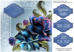 Beautiful Blue Roses Lacey Square