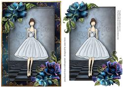 Lindy with Beautiful Blue Roses