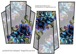 Art Deco Stacker Topper - Blue Roses