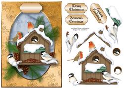 Fabulous Christmas Bird House + Decoupage