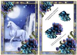 Unicorn Falls with Beautiful Blue Roses