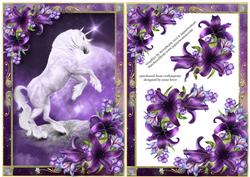 Rearing Unicorn & Dark Shadows Lilies