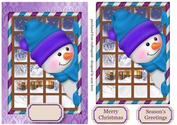 Curious Snowman - Blue & Purple