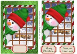 Curious Snowman - Red & Green