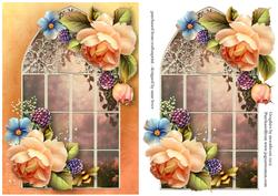 Enchanted Peach Roses Window
