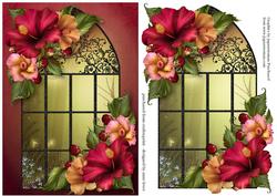 Enchanted Hibiscus Flowers Window