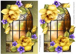 Enchanted Yellow Roses Window