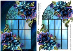 Enchanted Blue Roses Window