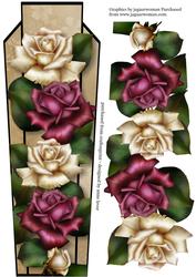 Art Deco Large Dl - Purple & Cream Roses