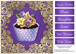 Golden Swirl Floral Cupcake