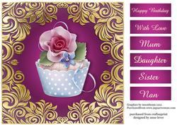 Golden Swirl Pink Rose Cupcake