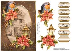 Christmas Robin at the Sepia Dovecote