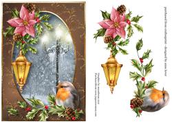 Christmas Lamp & Robin